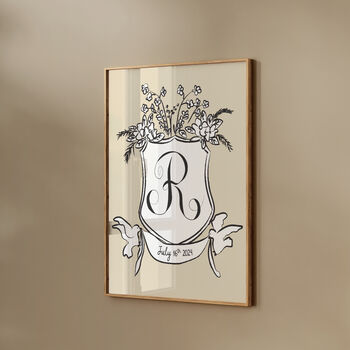 Personalised Wedding Crest Paper Print, 9 of 12