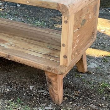 Handcrafted Wood Coffee Table Media Stand, 2 of 4