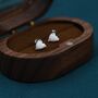 Sterling Silver White Opal Stud Earrings, thumbnail 4 of 12