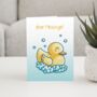 Cute Personalised Rubber Duck Greeting Card, thumbnail 1 of 2