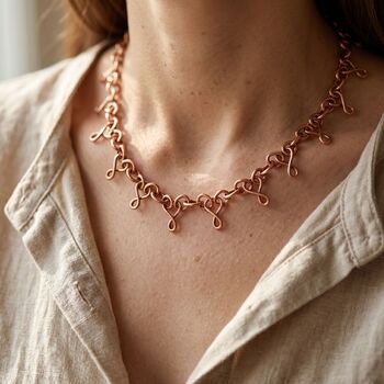 Copper Chain Statement Necklace, 4 of 6