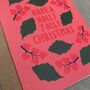 Holly Jolly Christmas Card Pink, thumbnail 2 of 6