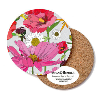 Poppies Coasters Box Set Of Four Round Heat Resistant, 5 of 6