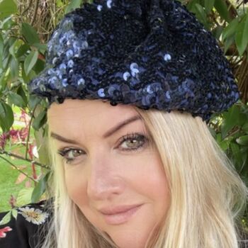 Chemo Headwear Sparkly Sequin Beret, 5 of 11