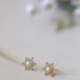Flower Wreath Floral Gold Plated Stud Earrings, thumbnail 1 of 5