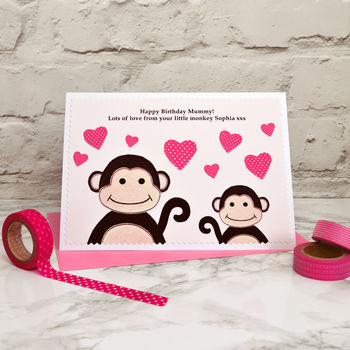 'Little Monkey' Personalised Birthday Card, 3 of 6