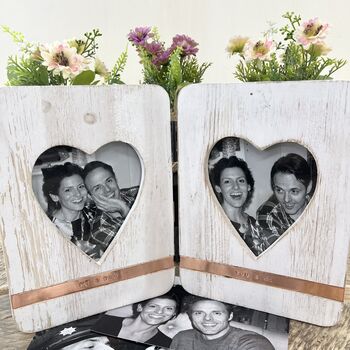 Personalised Double Heart Photo Frame, 4 of 7