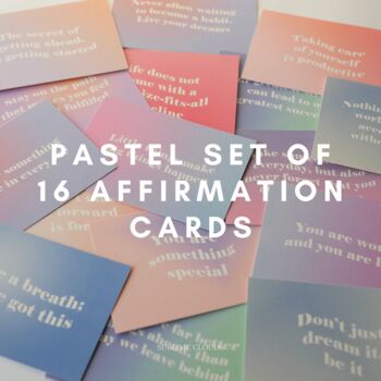 Set Of 16 Pastel Affirmation Cards, 2 of 8