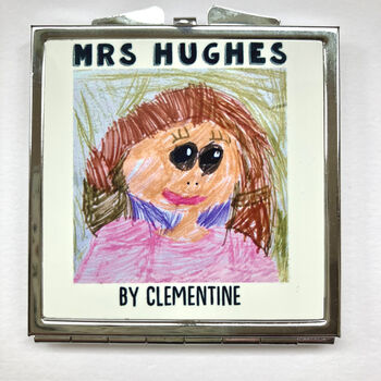 Personalised Child's Drawing Teacher Compact Mirror, 2 of 4