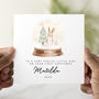 Personalised Snow Globe Baby 1st Christmas Card, thumbnail 1 of 3