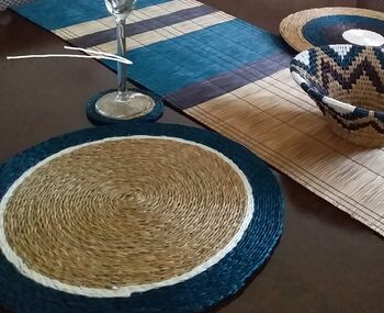 Raffia Place Mat With Colourful Edge, 6 of 7