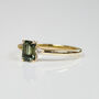 Emerald Cut Green Sapphire And Diamond Engagement Ring, thumbnail 2 of 3