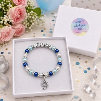 Personalised Birthday Bracelet With Name And Age Inc Gift Box And Message, 5 of 12