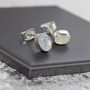 Moonstone And Silver Stud Earrings, thumbnail 3 of 9