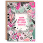 Boho Wildflowers Pink Flowers Daughter Birthday Card, thumbnail 1 of 5