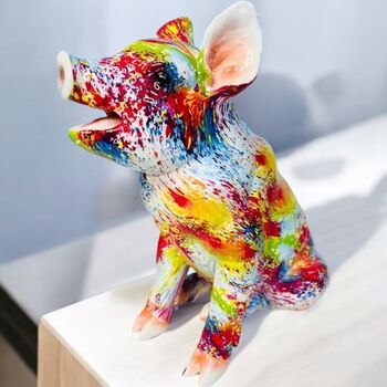 Strawberry Pig And Splash Art Pig Sculptures, 10 of 11