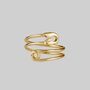 Safety Pin Wrap Ring Sterling Silver Or Gold Plated, thumbnail 5 of 6