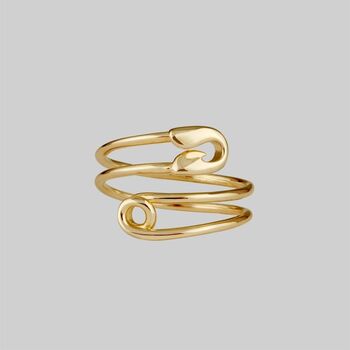 Safety Pin Wrap Ring Sterling Silver Or Gold Plated, 5 of 6