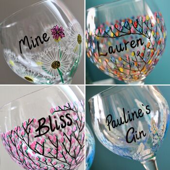 Blossom Hand Painted Gin Glass, 5 of 9
