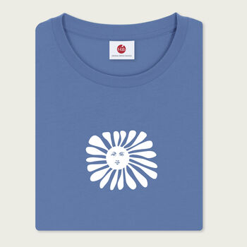 Sol Sun Emoji Blue Organic T Shirt, 2 of 5