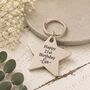 Personalised 21st Birthday Silver Chunky Star Keyring, thumbnail 1 of 5