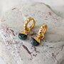 The Orb Emerald May Birthstone Earrings, Gold, thumbnail 1 of 5