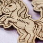 Personalised Wooden Unicorn Keyrings For Children, thumbnail 5 of 5