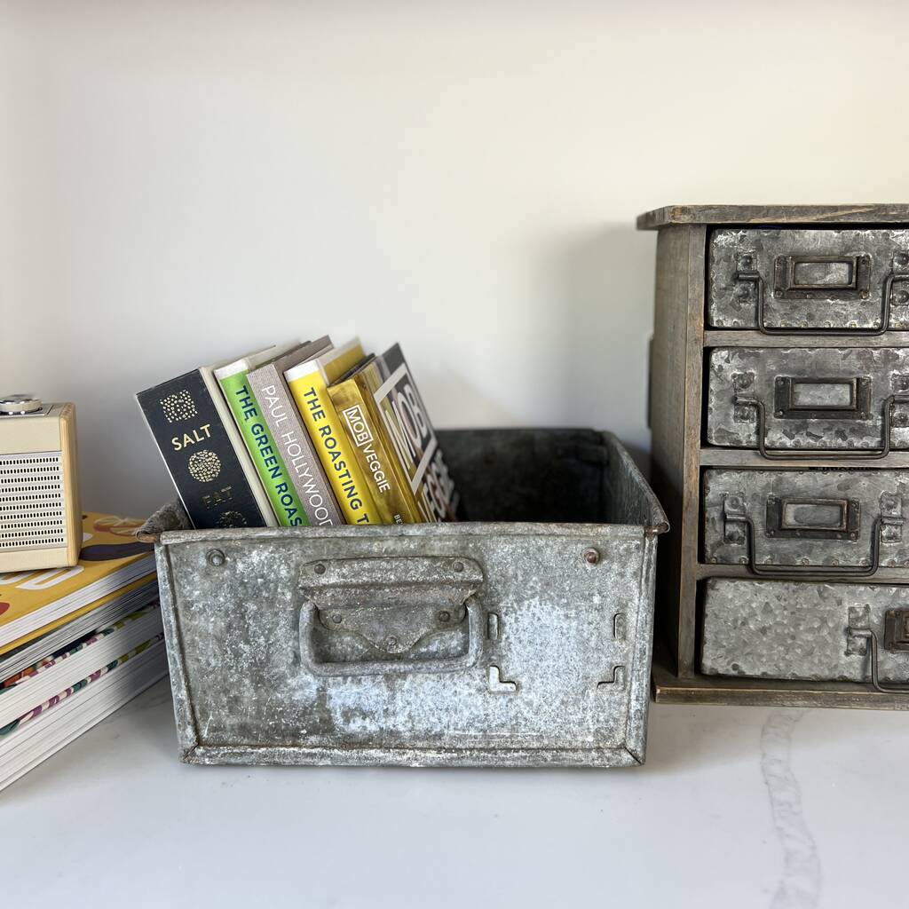 Industrial Vintage Galvanised Storage Box Or Planter, 1 of 5