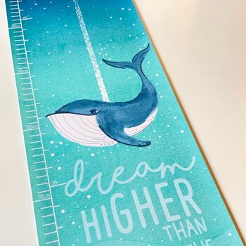 Personalised Ocean Whales Canvas Height Chart, 6 of 9
