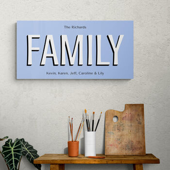 Personalised Family Sign Big Print With Optional Names, 4 of 12