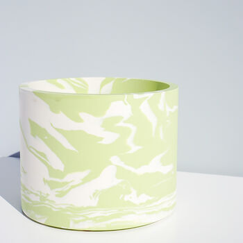 Handmade Sage Green And White Marble Plant Pot, 4 of 6