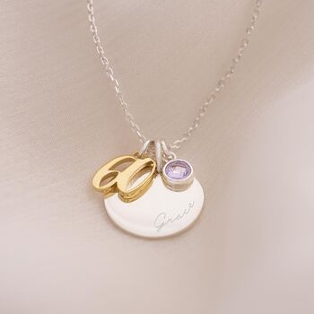 Sterling Silver 60th Charm And Birthstone Necklace, 2 of 10