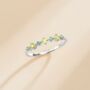 Emerald And Peridot Stackable Half Eternity Band In Sterling Silver And Gold, thumbnail 8 of 12