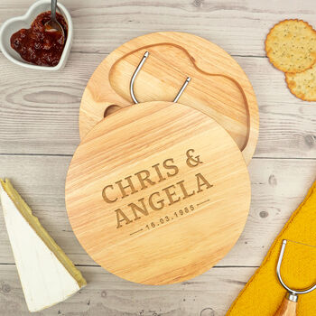 Personalised Couples Cheese Board Set, 6 of 7