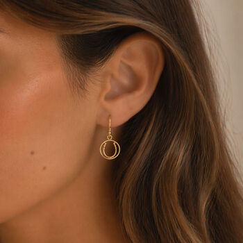 Horseshoe Drop Lightweight Earrings With Circle Frame, 2 of 6
