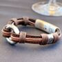 Antique Brown And Vintage Grey Leather Urn Bracelet For Ashes, thumbnail 4 of 12