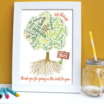 Personalised 'Class Tree' Teacher Thank You Print, 5 of 7