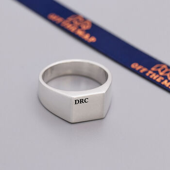 Personalised Initials Men's Silver Signet Ring, 8 of 12