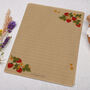 A5 Kraft Letter Writing Paper With Strawberries, thumbnail 3 of 4