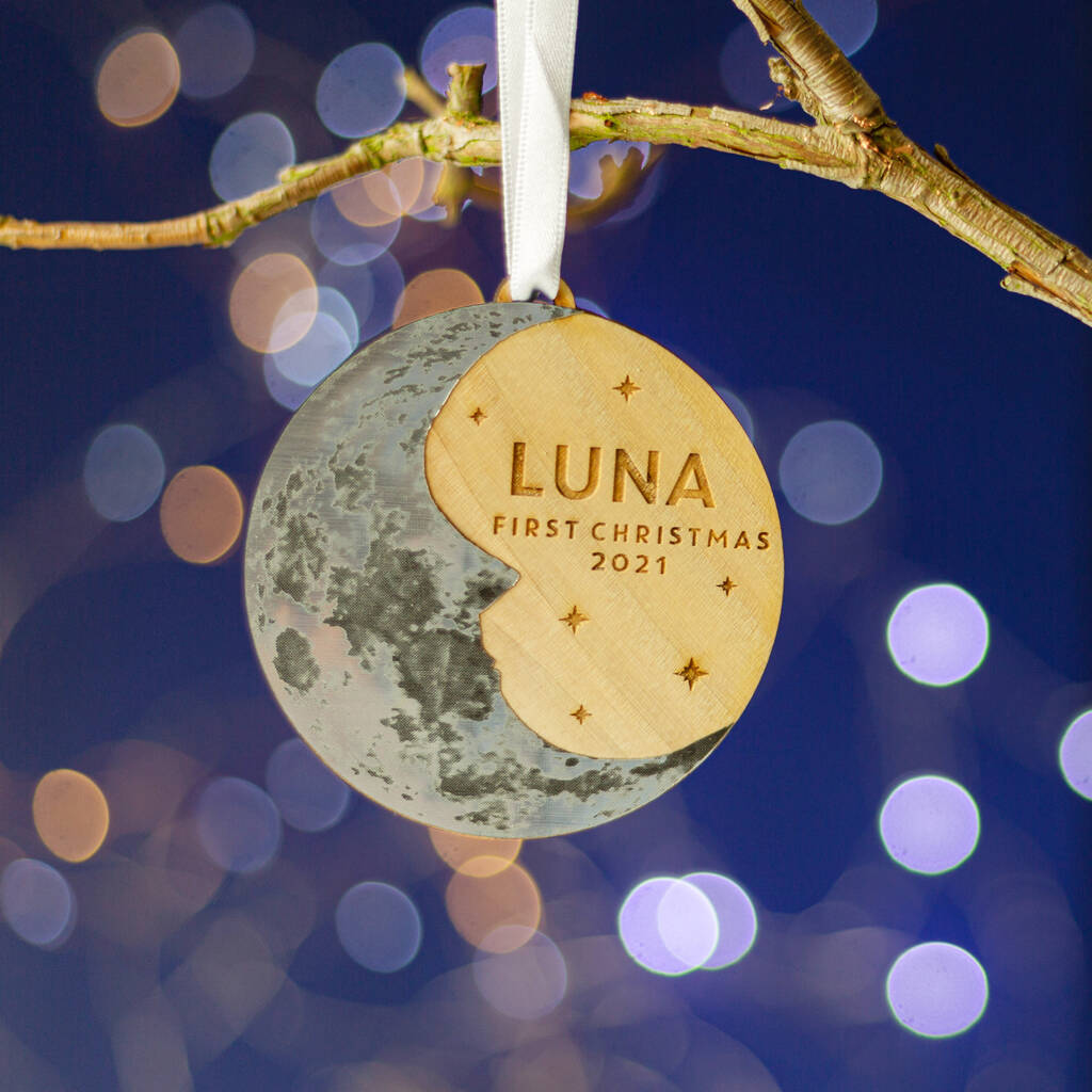 Baby On The Moon Christmas Ornament 