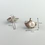 Sterling Silver Clam Shell And Pearl Stud Earrings, thumbnail 3 of 6