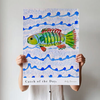 Catch Of The Day Art Print Fish Coastal Poster, 5 of 9