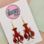 Small Red Glitter Lobster Earrings / You're My Lobster Gift / Romantic Earrings / Valentines Gift, thumbnail 6 of 6