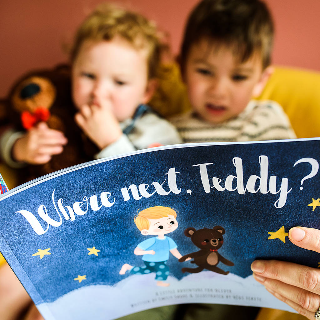 Personalised 'Where Next, Teddy?' Storybook With Bear, 1 of 11