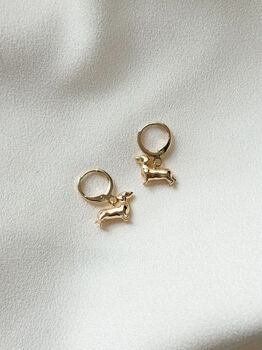 Dachshund Huggie Hoop Earrings, 3 of 3