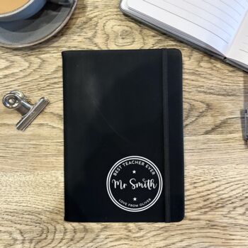 Personalised Faux Leather Teacher Notebook, 2 of 4