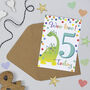 Dino 5th Birthday Card, thumbnail 1 of 2