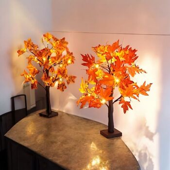 LED Warm White Light Up Maple Leaf Autumn Tree, 2 of 9