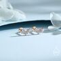 Internally Threaded Cz Flower Flat Back Earrings In Sterling Silver, thumbnail 7 of 12