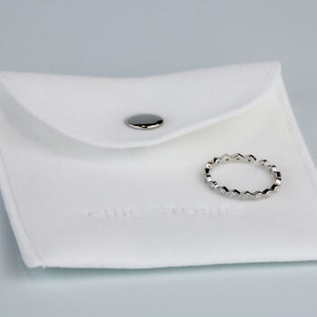Sterling Silver Diamond Shape Band Adjustable Ring, 7 of 7